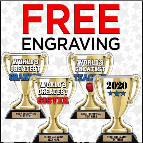 Crown Awards Worlds Greatest Grandma Trophy, 7.25" Best Grandmother Ever Trophy, Engraving Included Prime in Saudi Arabia