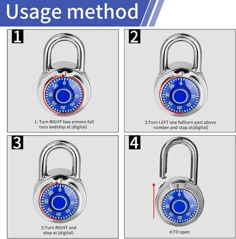 قفل مجموعة الطلب القياسية، لوحة دوارة سوداء 2 بوصة. واسعة؛ مجموعة رقمية ثلاثية ثابتة؛ عبوة من 8 قطع؛ قفل للمدرسة، وصالة الألعاب الرياضية، وخزانة الألعاب الرياضية، وصندوق الأدوات، والبوابة، والحقيبة in Saudi Arabia