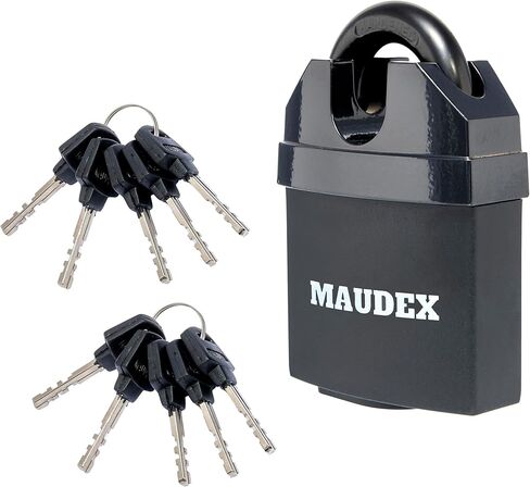 قفل أمان عالي Maudex® MDL60 للاستخدام الخارجي - [10 مفاتيح] - [مضاد للحفر، أسطوانة مضادة للالتقاط] - قفل مثالي لوحدة التخزين، والسقيفة، والبوابة، والحاوية in Kuwait