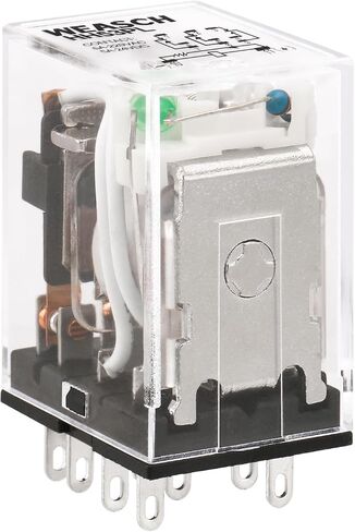 2 قطعة مرحل الطاقة الكهرومغناطيسية، HH53PL، ملف DC 12V، 3P3T 3NO 3NC، 5A 11 Pins، مع ضوء مؤشر LED (2) in Kuwait