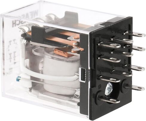 2 قطعة مرحل الطاقة الكهرومغناطيسية، HH53PL، ملف DC 12V، 3P3T 3NO 3NC، 5A 11 Pins، مع ضوء مؤشر LED (2) in Kuwait