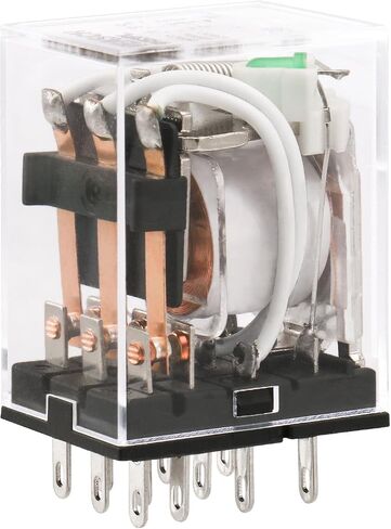 2 قطعة مرحل الطاقة الكهرومغناطيسية، HH53PL، ملف DC 12V، 3P3T 3NO 3NC، 5A 11 Pins، مع ضوء مؤشر LED (2) in Kuwait