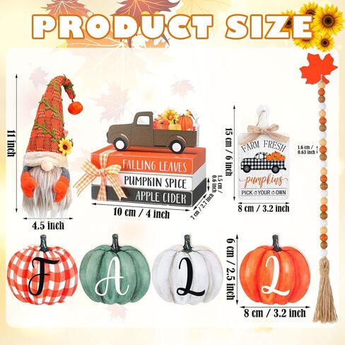 ديكور الخريف لصينية متدرجة ديكورات عيد الشكر، ديكور خشبي للخريف، ديكورات المزرعة، شاحنة الخرزة، تماثيل اليقطين، علامة الخريف الريفية لعيد الشكر في الخريف in Kuwait