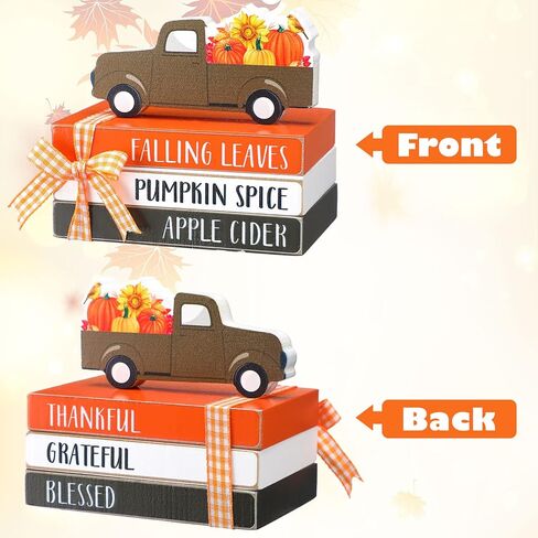 ديكور الخريف لصينية متدرجة ديكورات عيد الشكر، ديكور خشبي للخريف، ديكورات المزرعة، شاحنة الخرزة، تماثيل اليقطين، علامة الخريف الريفية لعيد الشكر في الخريف in Kuwait
