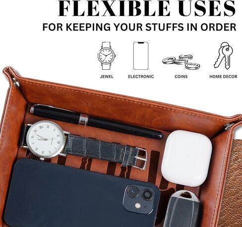 INNObeta Bigfoot Gifts Valet Tray، منظم تخزين سطح المكتب من جلد البولي يوريثان بجانب السرير وحامل العملات المعدنية لمحبي Bigfoot، مثالي لأعياد الميلاد والكريسماس - صدق in Saudi Arabia