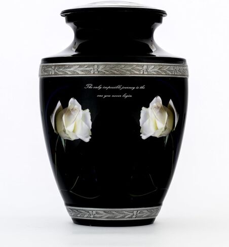 Motorcycle Cremation Urn for Human Ashes Adult Male, Polished Metal Funeral Urn for Human Ashes, 200 Cubic in. Memorial Silver Urn for Burial, Velvet Urn Bag, Anti Scratch Felt Bottom in Saudi Arabia