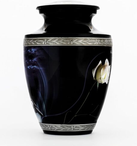 Motorcycle Cremation Urn for Human Ashes Adult Male, Polished Metal Funeral Urn for Human Ashes, 200 Cubic in. Memorial Silver Urn for Burial, Velvet Urn Bag, Anti Scratch Felt Bottom in Saudi Arabia