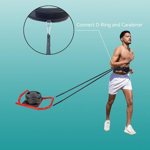 Weighted Training Waist Belt for Pulling Sled and Tires,Weight Sled Pulling Strap,Sled Trainer Pull Leash of Sled Harness,Pulley Strap for Strength Speed Agility Training in Saudi Arabia