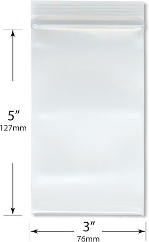 Plymor 3" x 5" (Pack of 100), 8 Mil Extra Thick Heavy Duty Zipper Reclosable Plastic Bags in Saudi Arabia