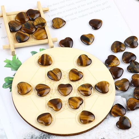 10PCS Natural Heart Stone Healing Crystal Palm Gemstones Wholesale Tiger Eye Bulk Crystals Rock Real Gemstones Hearts For Valentine's Day Love Gifts and Chakra Reiki Balancing (0.8 inch) in Saudi Arabia