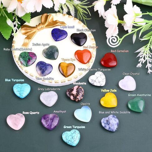 10PCS Natural Heart Stone Healing Crystal Palm Gemstones Wholesale Tiger Eye Bulk Crystals Rock Real Gemstones Hearts For Valentine's Day Love Gifts and Chakra Reiki Balancing (0.8 inch) in Saudi Arabia