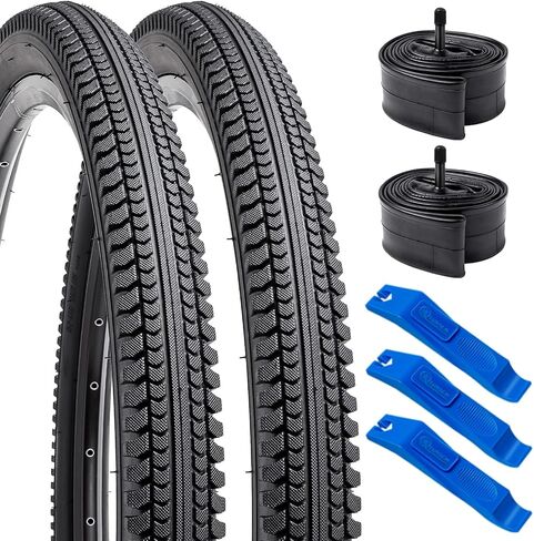 YUNSCM 2-PCS 26" Bike Tires 26 x 2.125/57-559 and 26" Bike Tubes Schrader Valve Compatible with 26x2.10 26x2.125 Bike Bicycle Tires and Tubes (Y-1145) in Saudi Arabia