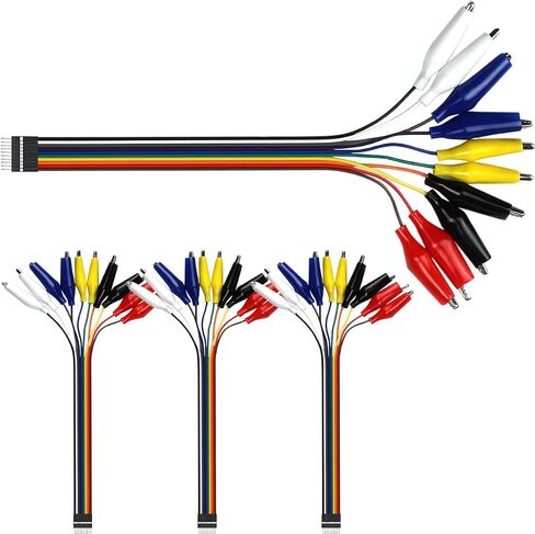 Alligator Clip to Dupont Wire Breadboard Jumpers - Crocodile Clip to Male Test Lead Cable 20Pin 20cm/8inch for Power Supply, LED Strips, Multimeters, for Arduino, 40 PCS in Saudi Arabia