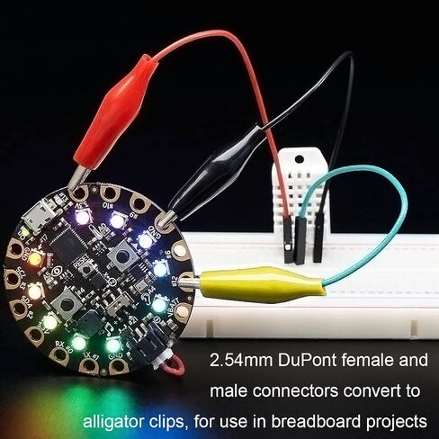 Alligator Clip to Dupont Wire Breadboard Jumpers - Crocodile Clip to Male Test Lead Cable 20Pin 20cm/8inch for Power Supply, LED Strips, Multimeters, for Arduino, 40 PCS in Saudi Arabia