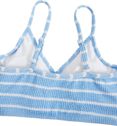 Milumia Girl's Two Piece Swimsuit Striped Spaghetti Strap Wireless Bikini Set in Saudi Arabia
