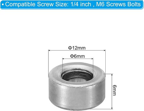 PATIKIL M6 Steel Spacers, 24 Pcs Metal Spacers Steel 6mm ID x 12mm OD x 9mm L Carbon Steel Spacer Screw Standoff Round for 1/4in or M6 Screw Bolts in Saudi Arabia