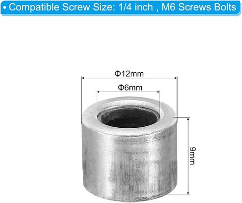 PATIKIL M6 Steel Spacers, 24 Pcs Metal Spacers Steel 6mm ID x 12mm OD x 9mm L Carbon Steel Spacer Screw Standoff Round for 1/4in or M6 Screw Bolts in Saudi Arabia
