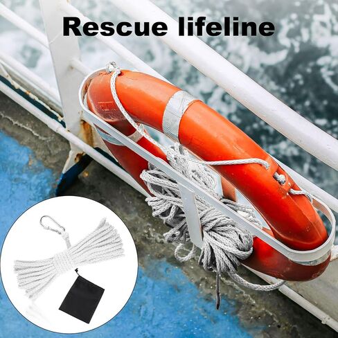 16.4 Yards Water Floating Lifesaving Rope, Braided Polypropylene Rope Life Preserver Ring Rope Professional Throwing Rope with Storage Bag for Boat Anchor in Saudi Arabia