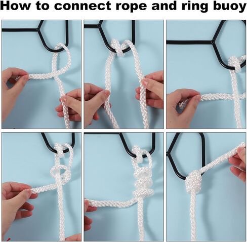 16.4 Yards Water Floating Lifesaving Rope, Braided Polypropylene Rope Life Preserver Ring Rope Professional Throwing Rope with Storage Bag for Boat Anchor in Saudi Arabia
