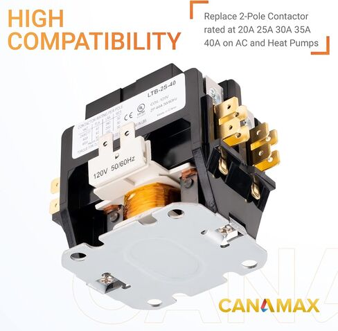كاناماكس بريميوم 4 أقطاب موصل 40 أمبير 120 فولت تيار متردد مناسب تمامًا مع المرحلات، مكيف الهواء، مضخة الحرارة، أنظمة التبريد in Kuwait