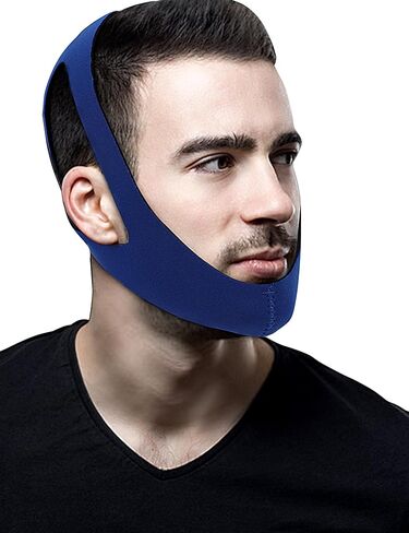 جهاز ضغط المجرى الهوائي الإيجابي المستمر، مضاد للشخير، حل للشخير قابل للتعديل/مساعدة على النوم للرجال والنساء، أشرطة ذقن للشخير، أجهزة، مزيد من التنفس للأنف (أزرق) in Kuwait