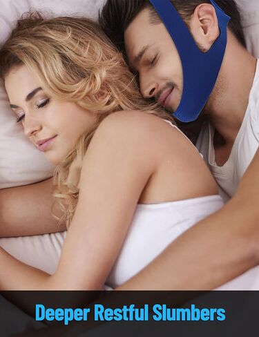 جهاز ضغط المجرى الهوائي الإيجابي المستمر، مضاد للشخير، حل للشخير قابل للتعديل/مساعدة على النوم للرجال والنساء، أشرطة ذقن للشخير، أجهزة، مزيد من التنفس للأنف (أزرق) in Kuwait