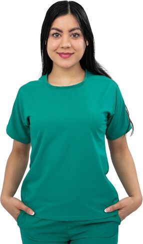 Scrubs - Women Stretch Antifluid Scrubs Set with Jogger Pants and Short-Sleeve Round Neck in Saudi Arabia