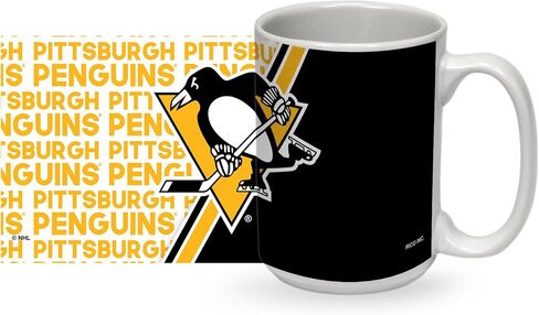 Rico Industries NHL Hockey Pittsburgh Penguins 15 oz White Ceramic Mug in Saudi Arabia