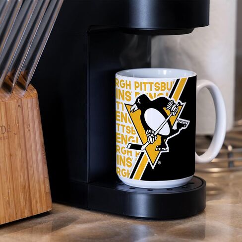 Rico Industries NHL Hockey Pittsburgh Penguins 15 oz White Ceramic Mug in Saudi Arabia