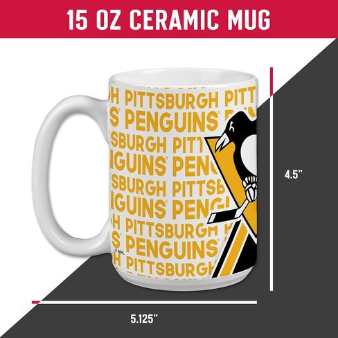 Rico Industries NHL Hockey Pittsburgh Penguins 15 oz White Ceramic Mug in Saudi Arabia