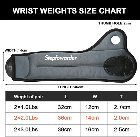 Wrist Weights Thumblock Arm Weights Set for Women/Men (Available from 1.0Lbs to 3.0Lbs) - Ankle Wights Adjustable Strap for Running & All Kind of Cardio Exercises in Saudi Arabia