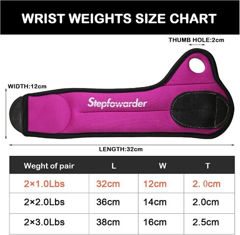 Wrist Weights Thumblock Arm Weights Set for Women/Men (Available from 1.0Lbs to 3.0Lbs) - Ankle Wights Adjustable Strap for Running & All Kind of Cardio Exercises in Saudi Arabia