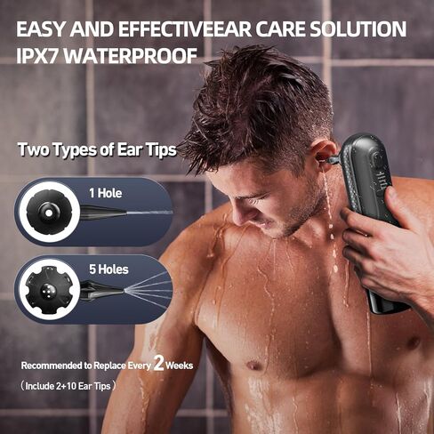 Ear Wax Removal Tool, Ear Cleaner Earwax Removal, 4 Pressure Modes Rechargeable Ear Flush, Ear Irrigation Kit, Electric Ear Wax Remover with 10+2 Ear Tips in Saudi Arabia