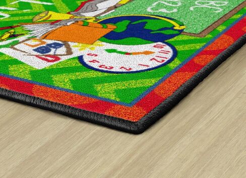 Flagship Carpets Class Life Area Rug for Home Learning or Classroom Carpet, Kids Bedroom, Playroom Mat for Playing and Reading, 2' x 3', Green/Red in Saudi Arabia