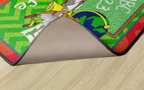Flagship Carpets Class Life Area Rug for Home Learning or Classroom Carpet, Kids Bedroom, Playroom Mat for Playing and Reading, 2' x 3', Green/Red in Saudi Arabia
