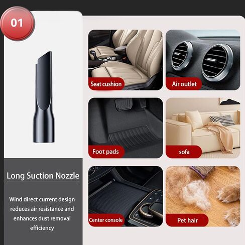 Handheld Vacuum Car Vacuum Cleaner, 13000PA Vacuum Cleaner and Air Dust Collector, High-Power Multi Nozzle Dry and Wet Dual-Purpose Handheld Car Vacuum Cleaner, Suitable for Cars, Homes, Offices in Saudi Arabia
