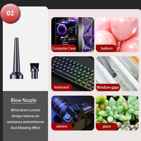 Handheld Vacuum Car Vacuum Cleaner, 13000PA Vacuum Cleaner and Air Dust Collector, High-Power Multi Nozzle Dry and Wet Dual-Purpose Handheld Car Vacuum Cleaner, Suitable for Cars, Homes, Offices in Saudi Arabia