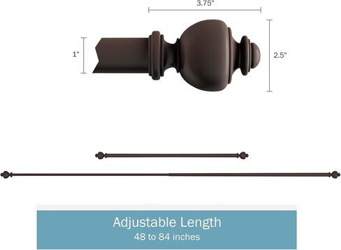 Bedford Home 1-Inch Curtain Rod (Bronze), Oil in Saudi Arabia