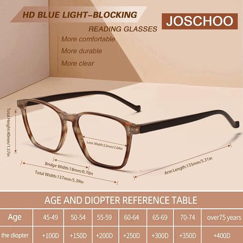 JOSCHOO Ladies Reading Glasses Blue Light Blocking Spring Hinge Fashion Pattern Print Eyeglasses for Women Men in Saudi Arabia