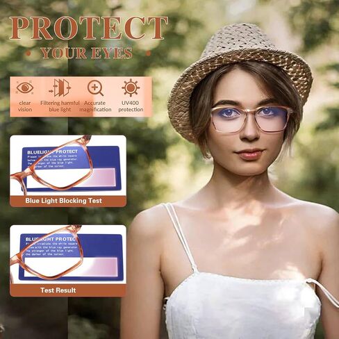 JOSCHOO Ladies Reading Glasses Blue Light Blocking Spring Hinge Fashion Pattern Print Eyeglasses for Women Men in Saudi Arabia