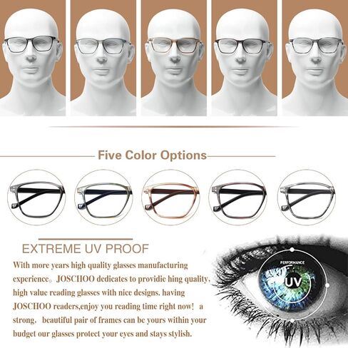 JOSCHOO Ladies Reading Glasses Blue Light Blocking Spring Hinge Fashion Pattern Print Eyeglasses for Women Men in Saudi Arabia