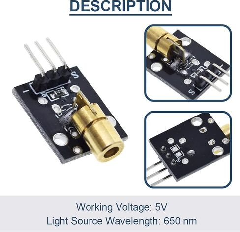 4 Pcs Laser Receiver Sensor Module Non-Modulator Tube Laser Detection Module for Arduino with 4 Pcs 5V KY-008 650nm Laser Transmitter Sensor Module, Dupont Cable in Saudi Arabia