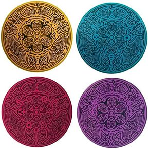 4 Element Disks: Fire, Water, Earth, Air–Freedom, Stability, Energy & Flexibility, Balance Your Astrology, Feng Shui Home, Bedroom-Geometric Copper Antenna Powerforms Divine Essence 3"Dia(Save $12.60)