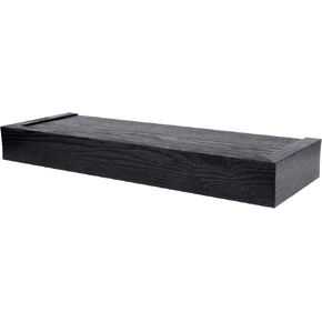HIGH & MIGHTY 515602 Modern 18" Floating Shelf Holds up to 15lbs, Easy Tool-Free Dry Wall Installation, Flat, Retail Packaging, Black