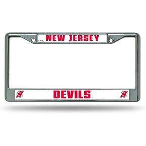 Rico Industries New Jersey Devils Standard Chrome License Plate Frame 6 x 12.25-"