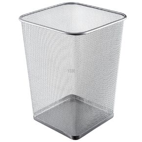 YBM HOME Mesh Wastebasket Trash Can for Home and Office Workspace, Metal Office Trash Can Square-Shaped, 5 Gallon