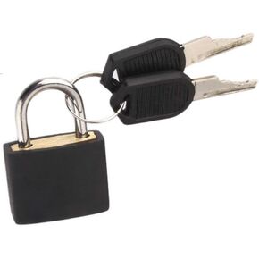 2Set Mini Padlocks Set Luggage Locks with 2 Keys Waterproof Safely Padlock for Backpacks Computer Bags Gym Locker Tool Box Diary Key Lock (Black)