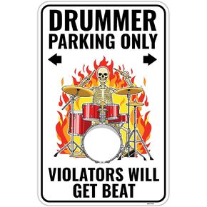 Venicor Drummer Sign - 9 x 14 Inches - Aluminum - Drummer Gifts for Men - Drum Decor Accessories Decorations Stuff