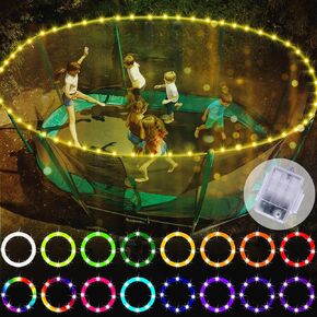 LED Trampoline Lights, Sensing Reactive Trampoline Rim LED Light for 12Ft Trampoline, 16 Color Change by Yourself, Waterproof, Super Bright to Play at Night Outdoors, Good Gift for Kids