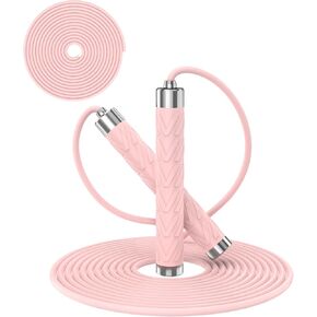 Jump Rope for Fitness, AUMCDIK Speed Skipping Rope for Women Men, Adjustable Jumping Rope with Alloy & Silicone Handle for Workout Boxing Aerobic Exercise